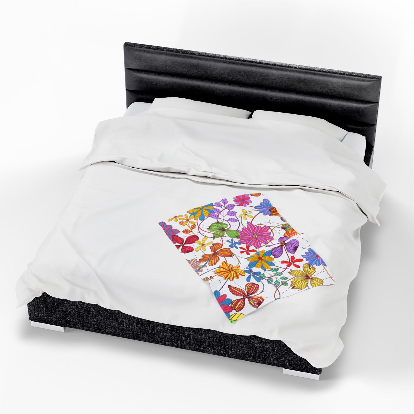 Colourful Floral Mom Plush Blanket, Mother Day, Mom Gift, Cozy Home Decor, Soft Throw for Gift, Blanket for Kids, Flower Pattern Blanket