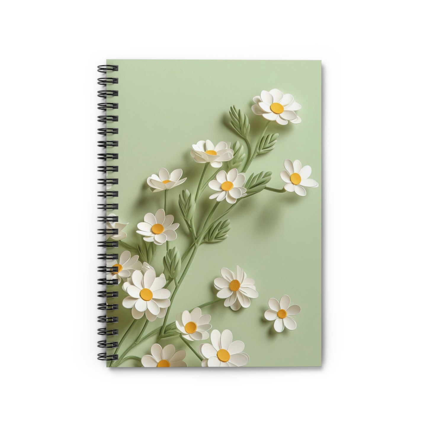 Classy Daisy Spiral Notebook - 3D Style - Ruled Line