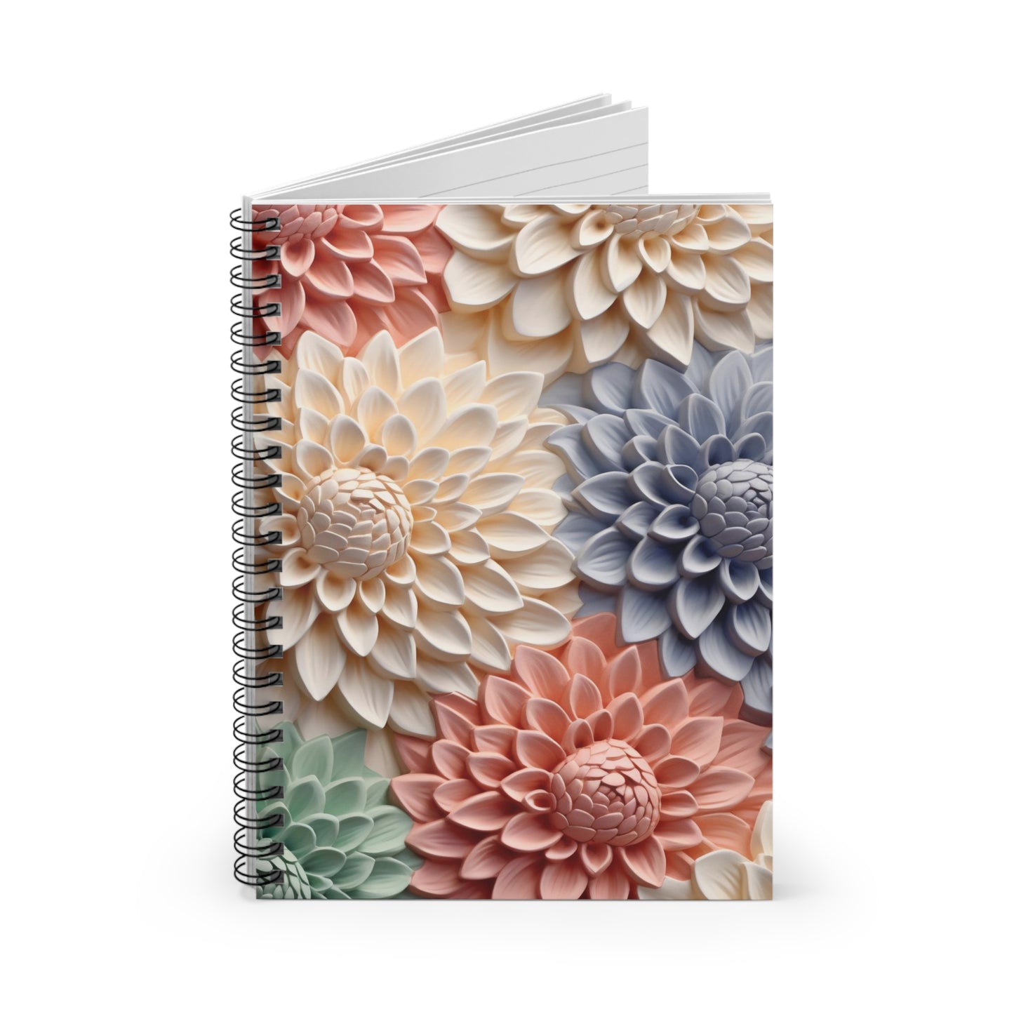 Spiral Notebook - 3D Flower Ruled Line