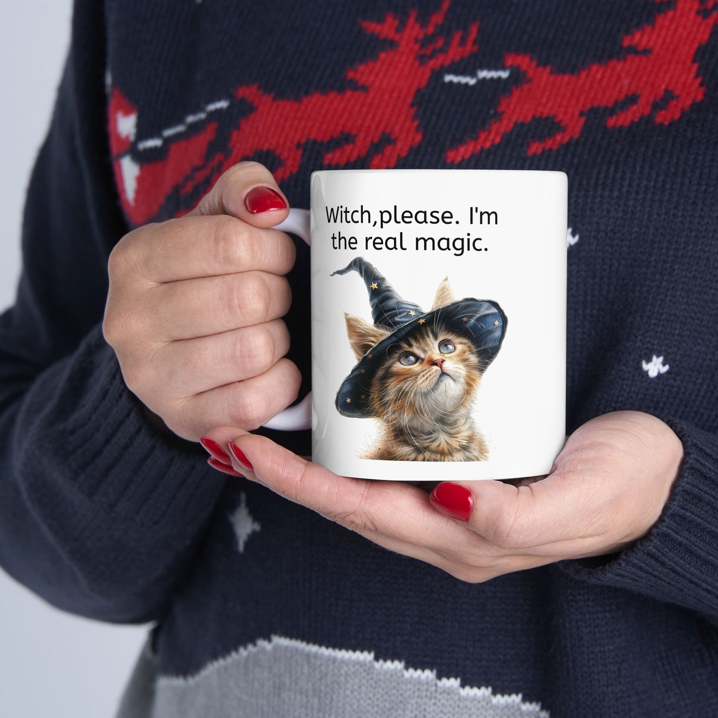 Cat Mug for Cat Lovers/ Witch Vibes/ Cat Moms/ Halloween
