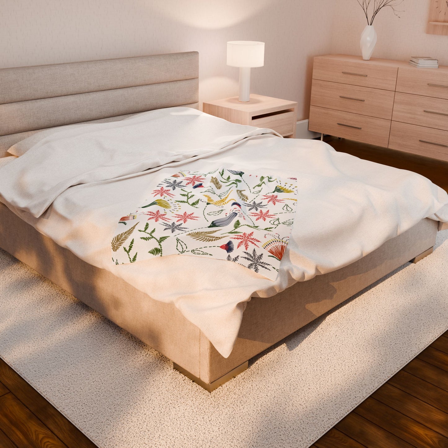 Floral Mom Plush Blanket, Mom Gift, Cozy Home Decor, Soft Throw for Gift, Flower Pattern Blanket