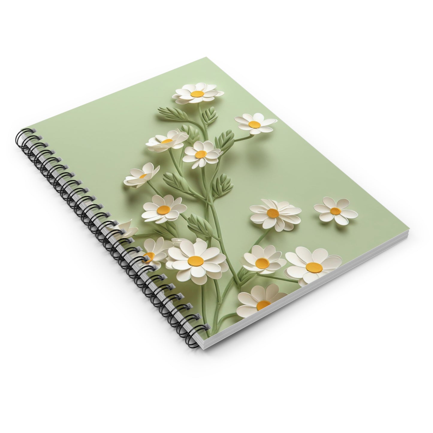 Classy Daisy Spiral Notebook - 3D Style - Ruled Line