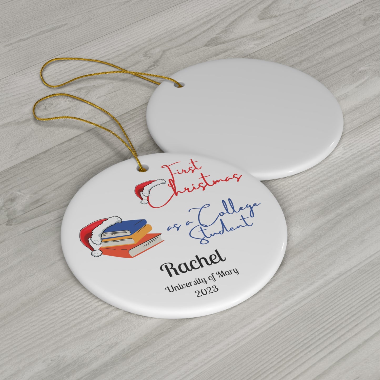 Custom College Christmas Ornaments - 2024 Keepsake | Buenavibra Digital