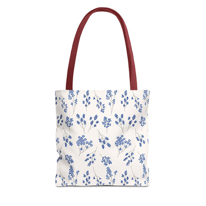 Floral Blue Tote Bag for Women | Durable Tote | Gift for Flower Lovers | Spring Style Bag