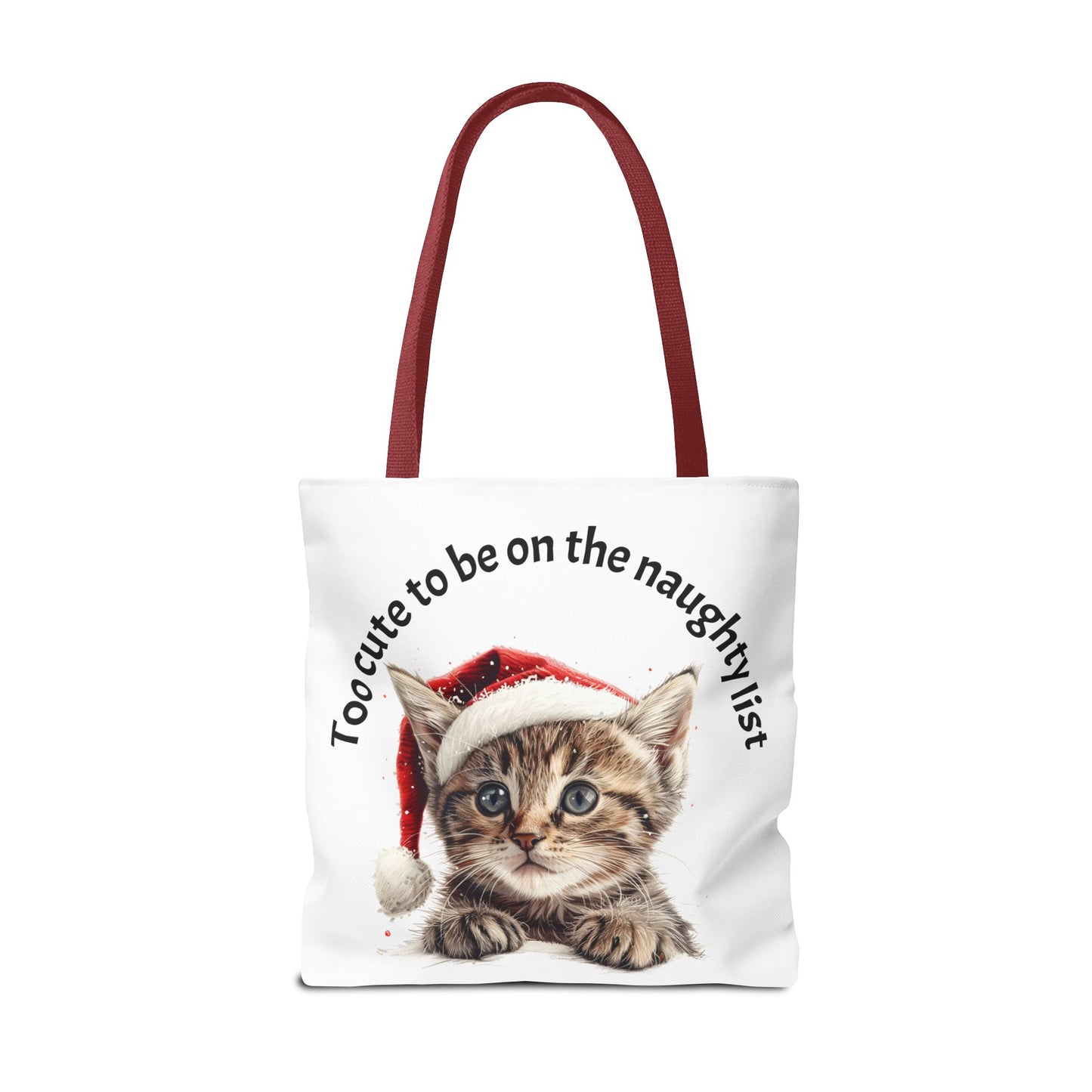 Cat Tote Bag Too cute to be on the naughty list