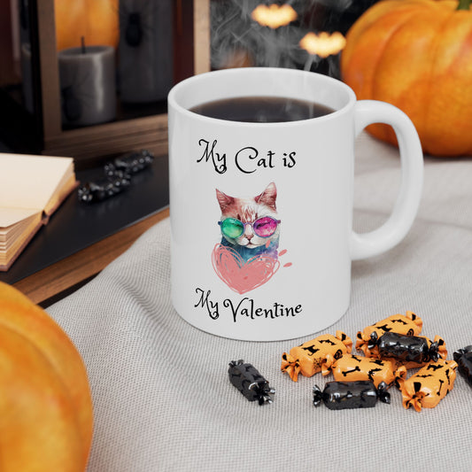 Valentine Cat Mug, (11oz, 15oz)