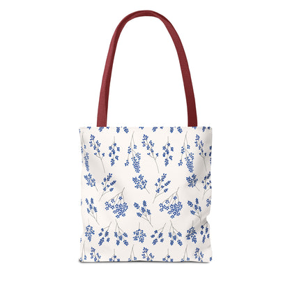 Floral Blue Tote Bag for Women | Durable Tote | Gift for Flower Lovers | Spring Style Bag