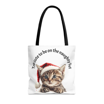 Cat Tote Bag Too cute to be on the naughty list