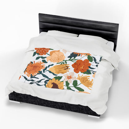Floral Mom Plush Blanket, Mom Gift, Cozy Home Decor, Soft Throw for Gift, Blanket for Kids, Flower Pattern Blanket