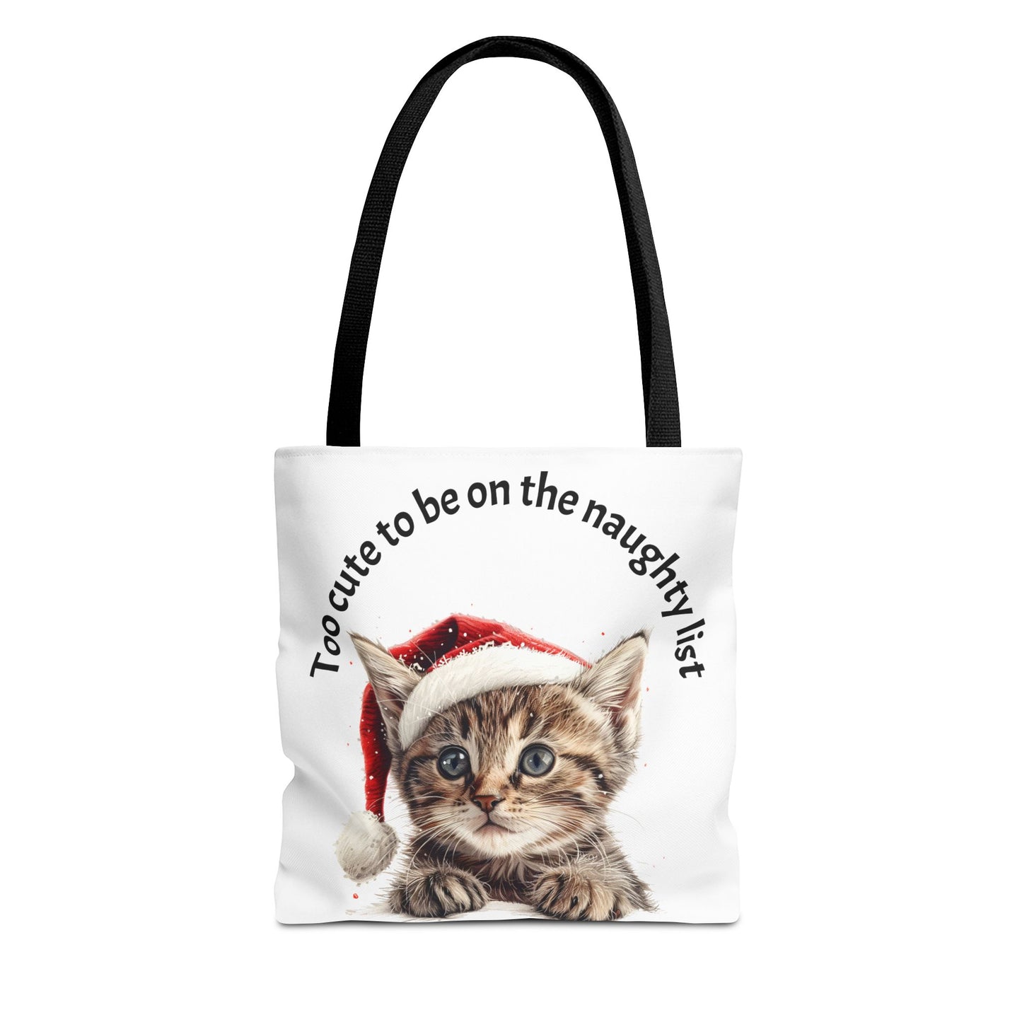 Cat Tote Bag Too cute to be on the naughty list