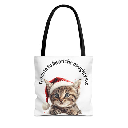 Cat Tote Bag Too cute to be on the naughty list