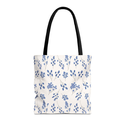 Floral Blue Tote Bag for Women | Durable Tote | Gift for Flower Lovers | Spring Style Bag