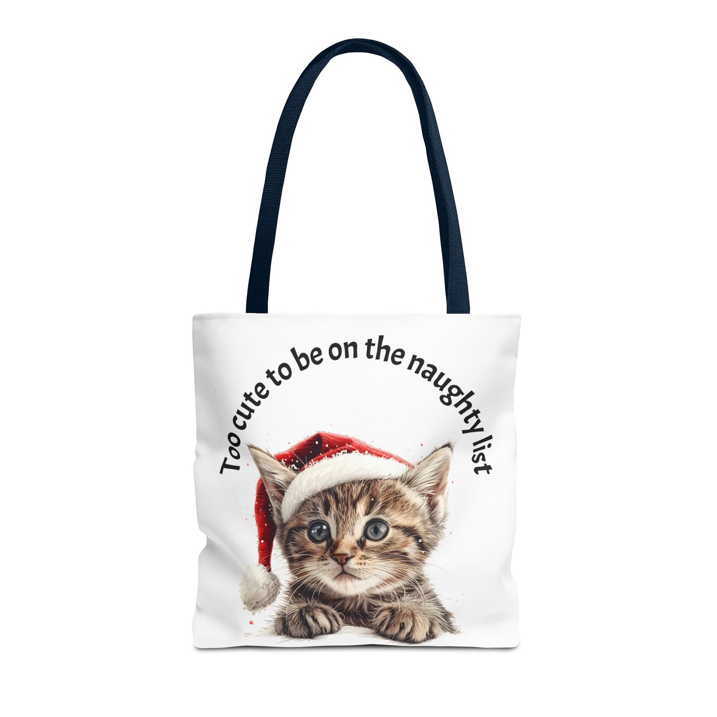 Cat Tote Bag Too cute to be on the naughty list