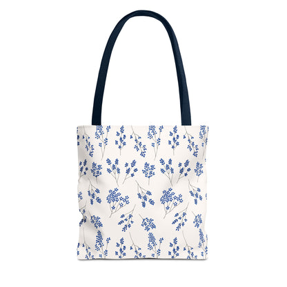 Floral Blue Tote Bag for Women | Durable Tote | Gift for Flower Lovers | Spring Style Bag