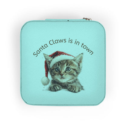 Santa Claw Cat Jewelry Travel Case, Christmas Gift, Cute Organizer, Gift for Cat Lovers, Travel Jewelry Box, Perfect for Special Occasions
