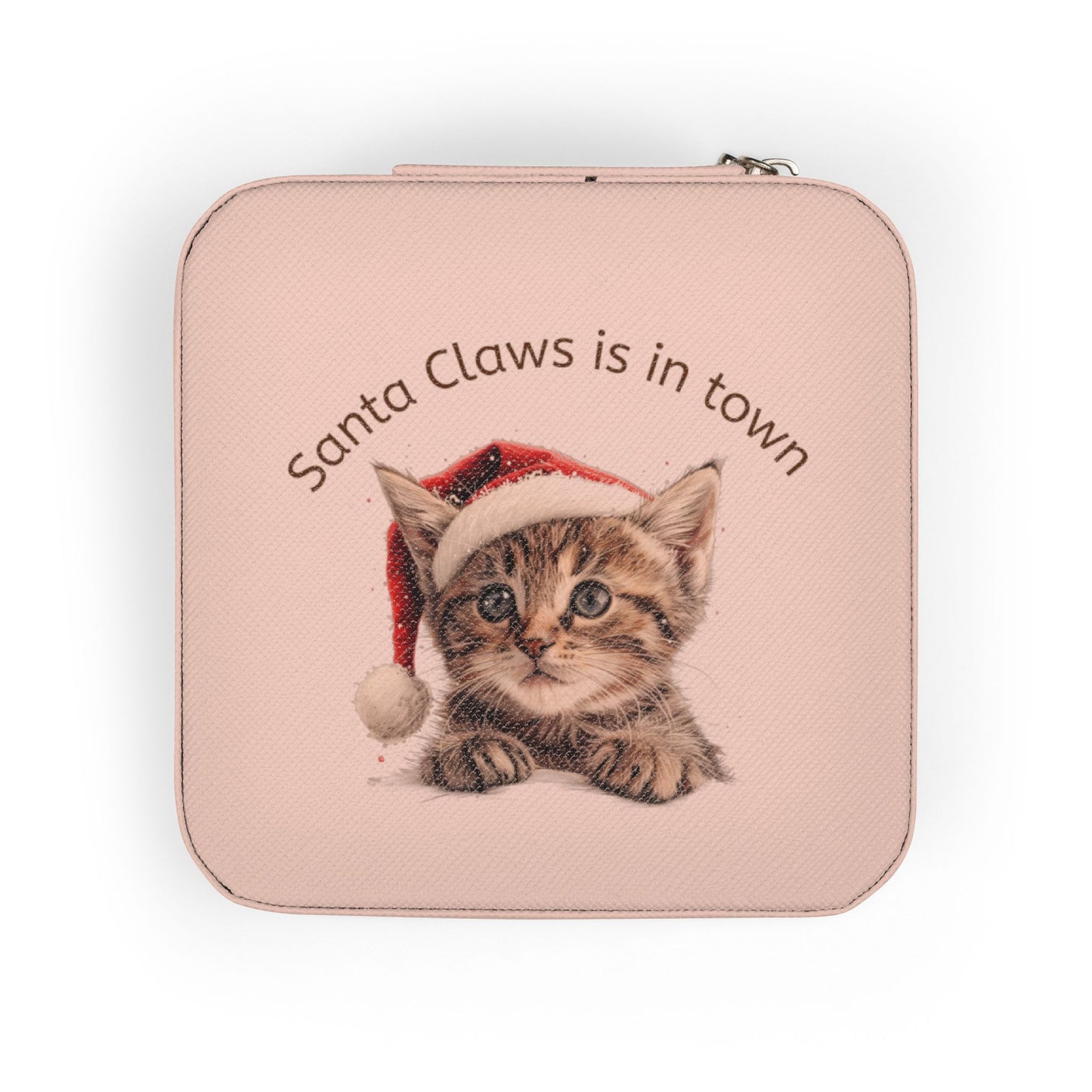 Santa Claw Cat Jewelry Travel Case, Christmas Gift, Cute Organizer, Gift for Cat Lovers, Travel Jewelry Box, Perfect for Special Occasions