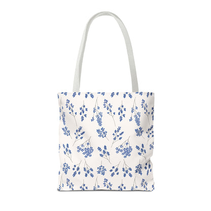 Floral Blue Tote Bag for Women | Durable Tote | Gift for Flower Lovers | Spring Style Bag