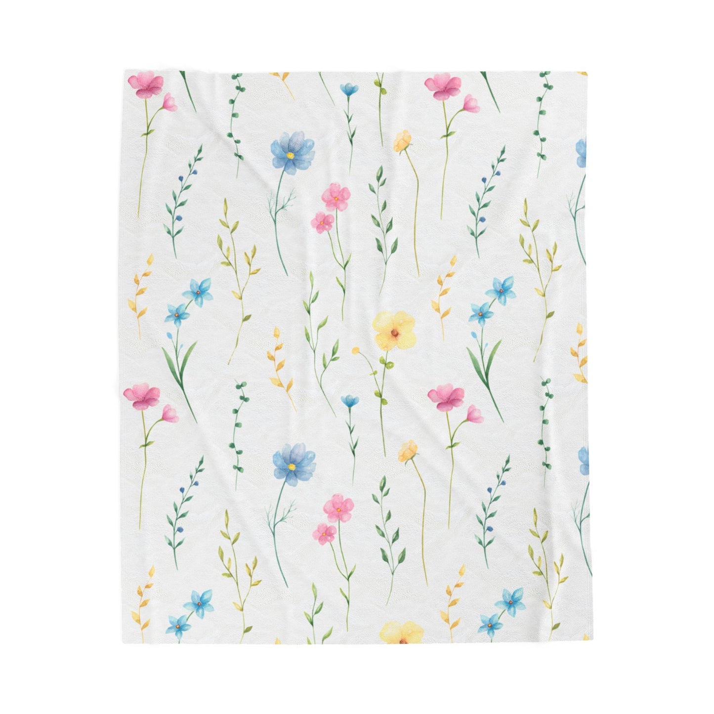 Floral Velveteen Plush Blanket, Mom Gift, Granma Gift, Cozy Home Decor, Soft Throw for Gift, Blanket for Kids, Flower Pattern Blanket