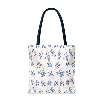 Floral Blue Tote Bag for Women | Durable Tote | Gift for Flower Lovers | Spring Style Bag