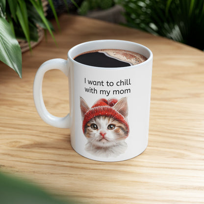 Cat Mug for Cat Lovers / Cute Cat with hat