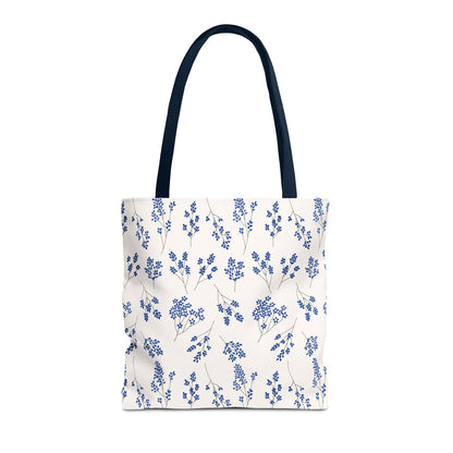 Floral Blue Tote Bag for Women | Durable Tote | Gift for Flower Lovers | Spring Style Bag