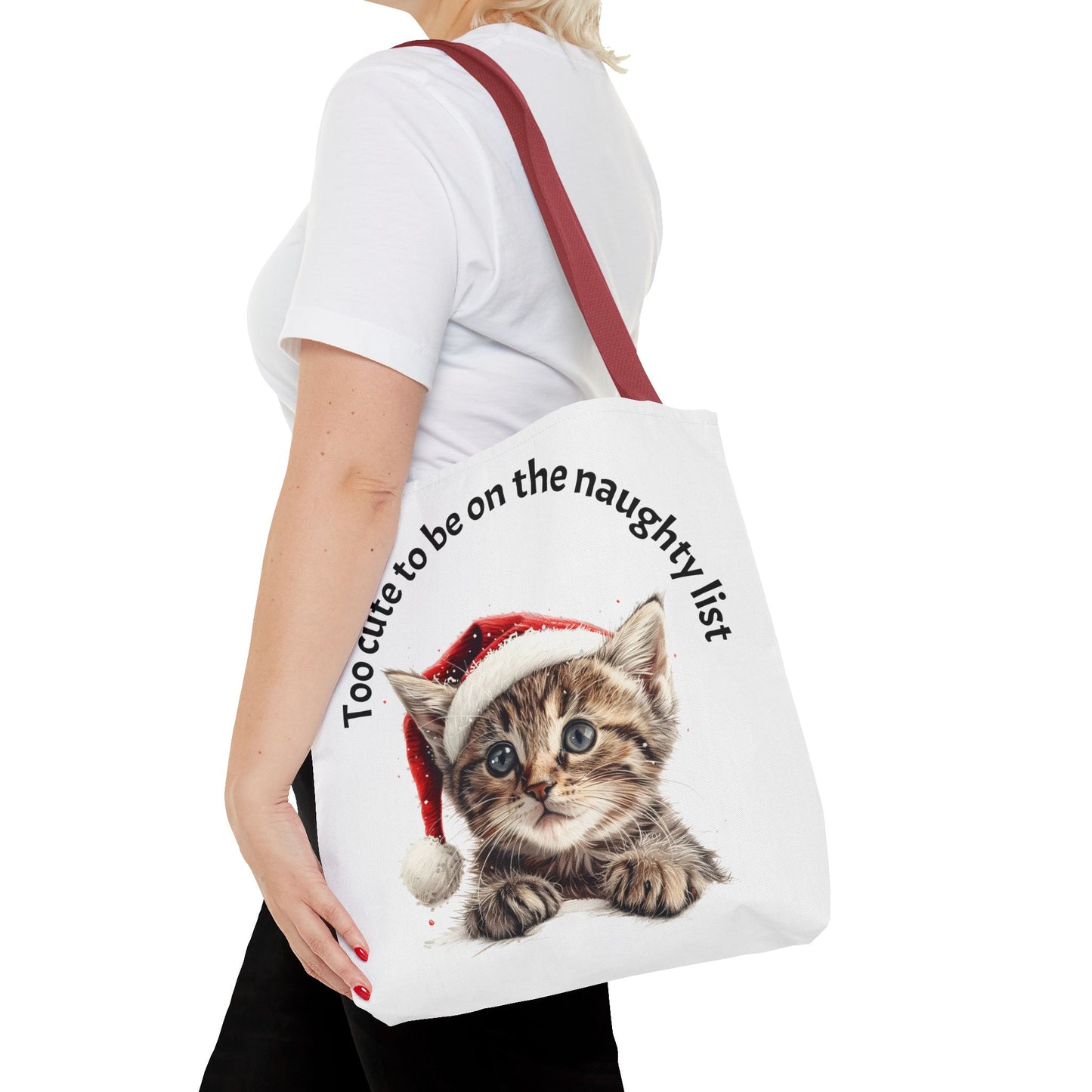 Cat Tote Bag Too cute to be on the naughty list