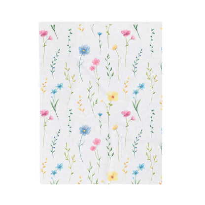 Floral Velveteen Plush Blanket, Mom Gift, Granma Gift, Cozy Home Decor, Soft Throw for Gift, Blanket for Kids, Flower Pattern Blanket