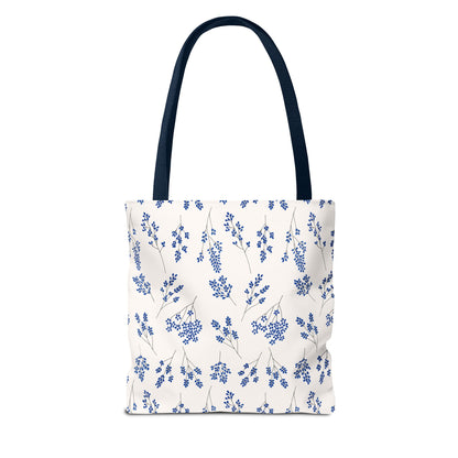 Floral Blue Tote Bag for Women | Durable Tote | Gift for Flower Lovers | Spring Style Bag