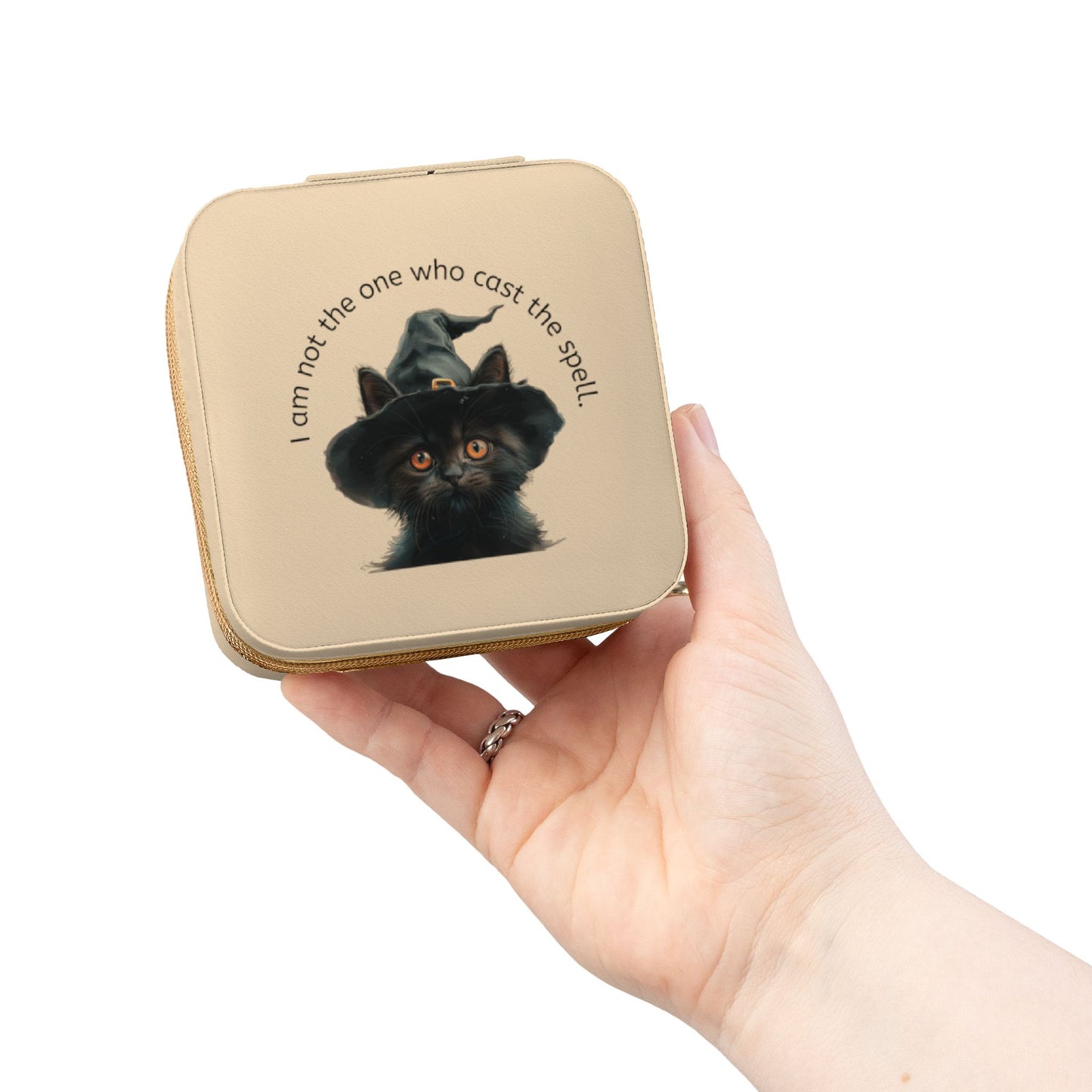 Black Cat Jewelry Travel Case, Cute Organizer, Gift for Cat Lovers, Travel Jewelry Box, Perfect for Special Occasions