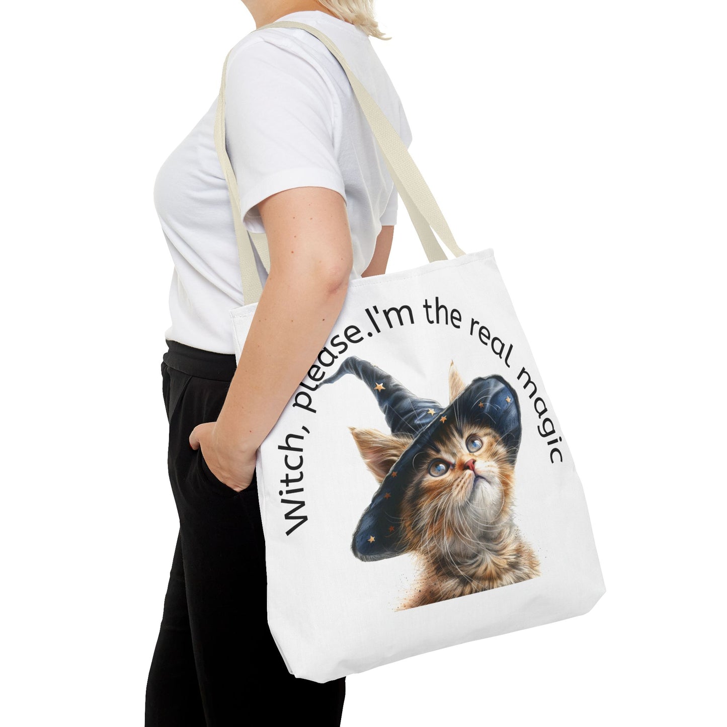 Cute Cat Witch Please Tote Bag