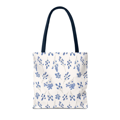 Floral Blue Tote Bag for Women | Durable Tote | Gift for Flower Lovers | Spring Style Bag