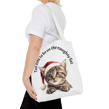 Cat Tote Bag Too cute to be on the naughty list