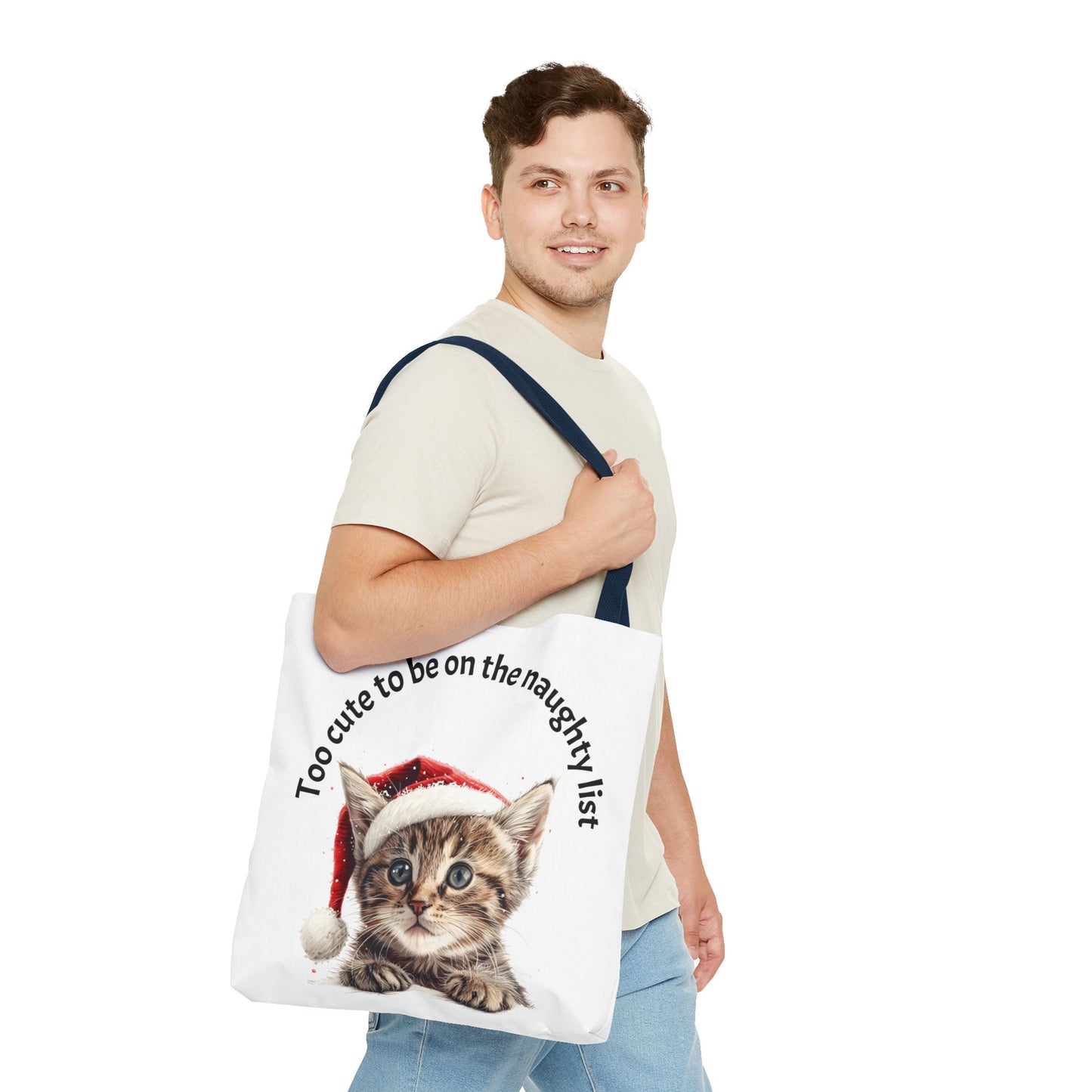 Cat Tote Bag Too cute to be on the naughty list