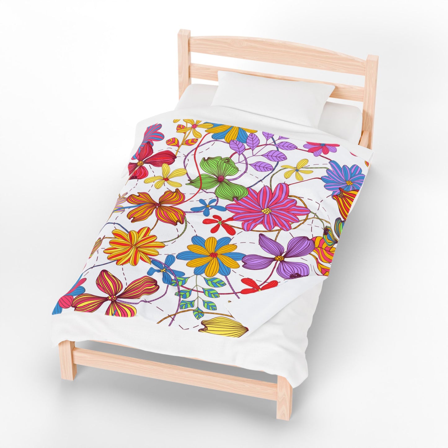 Colourful Floral Mom Plush Blanket, Mother Day, Mom Gift, Cozy Home Decor, Soft Throw for Gift, Blanket for Kids, Flower Pattern Blanket