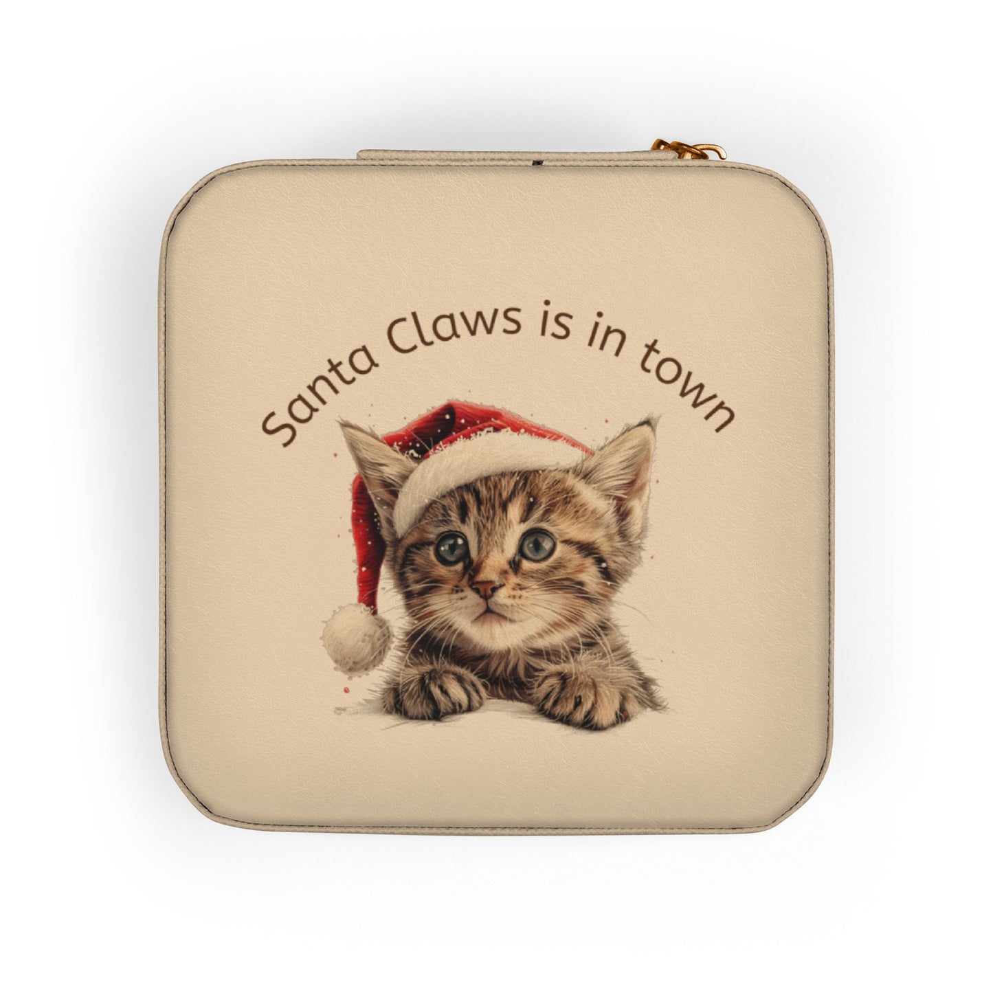 Santa Claw Cat Jewelry Travel Case, Christmas Gift, Cute Organizer, Gift for Cat Lovers, Travel Jewelry Box, Perfect for Special Occasions