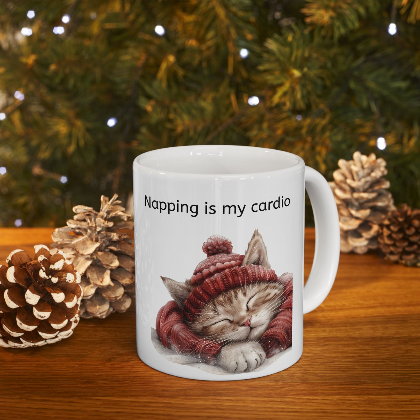 Cat Mug for Cat Lovers / Napping is my Cardio / Cute Cat Sleeping