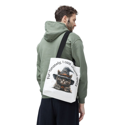 Tote Bag Cat Design with Witch Hat- Cat lovers- Cat moms