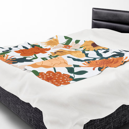 Floral Mom Plush Blanket, Mom Gift, Cozy Home Decor, Soft Throw for Gift, Blanket for Kids, Flower Pattern Blanket