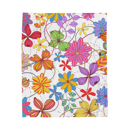 Colourful Floral Mom Plush Blanket, Mother Day, Mom Gift, Cozy Home Decor, Soft Throw for Gift, Blanket for Kids, Flower Pattern Blanket