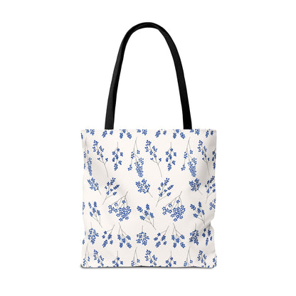 Floral Blue Tote Bag for Women | Durable Tote | Gift for Flower Lovers | Spring Style Bag