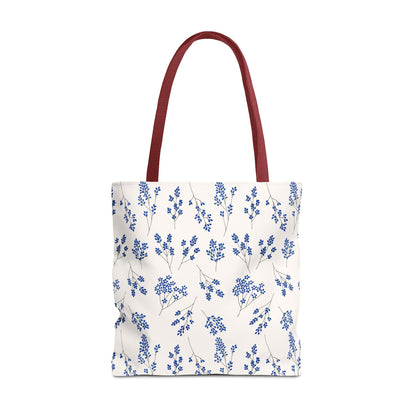 Floral Blue Tote Bag for Women | Durable Tote | Gift for Flower Lovers | Spring Style Bag