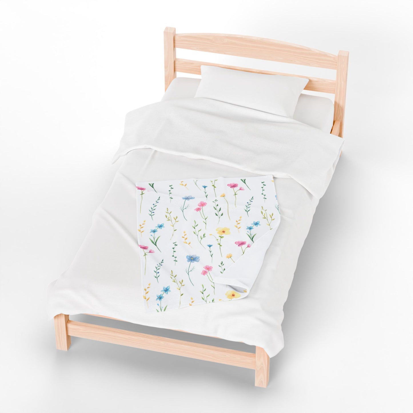 Floral Velveteen Plush Blanket, Mom Gift, Granma Gift, Cozy Home Decor, Soft Throw for Gift, Blanket for Kids, Flower Pattern Blanket