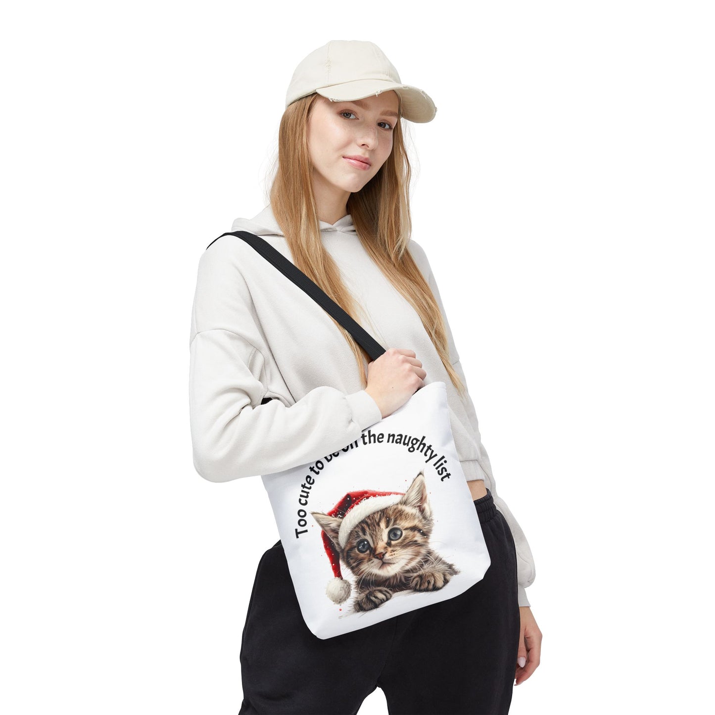 Cat Tote Bag Too cute to be on the naughty list