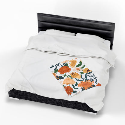 Floral Mom Plush Blanket, Mom Gift, Cozy Home Decor, Soft Throw for Gift, Blanket for Kids, Flower Pattern Blanket