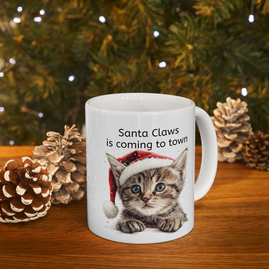 Cat Mug Christmas for Cat Lovers / Santa Claws/ Cat Mums/ Cat Dads