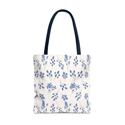 Floral Blue Tote Bag for Women | Durable Tote | Gift for Flower Lovers | Spring Style Bag