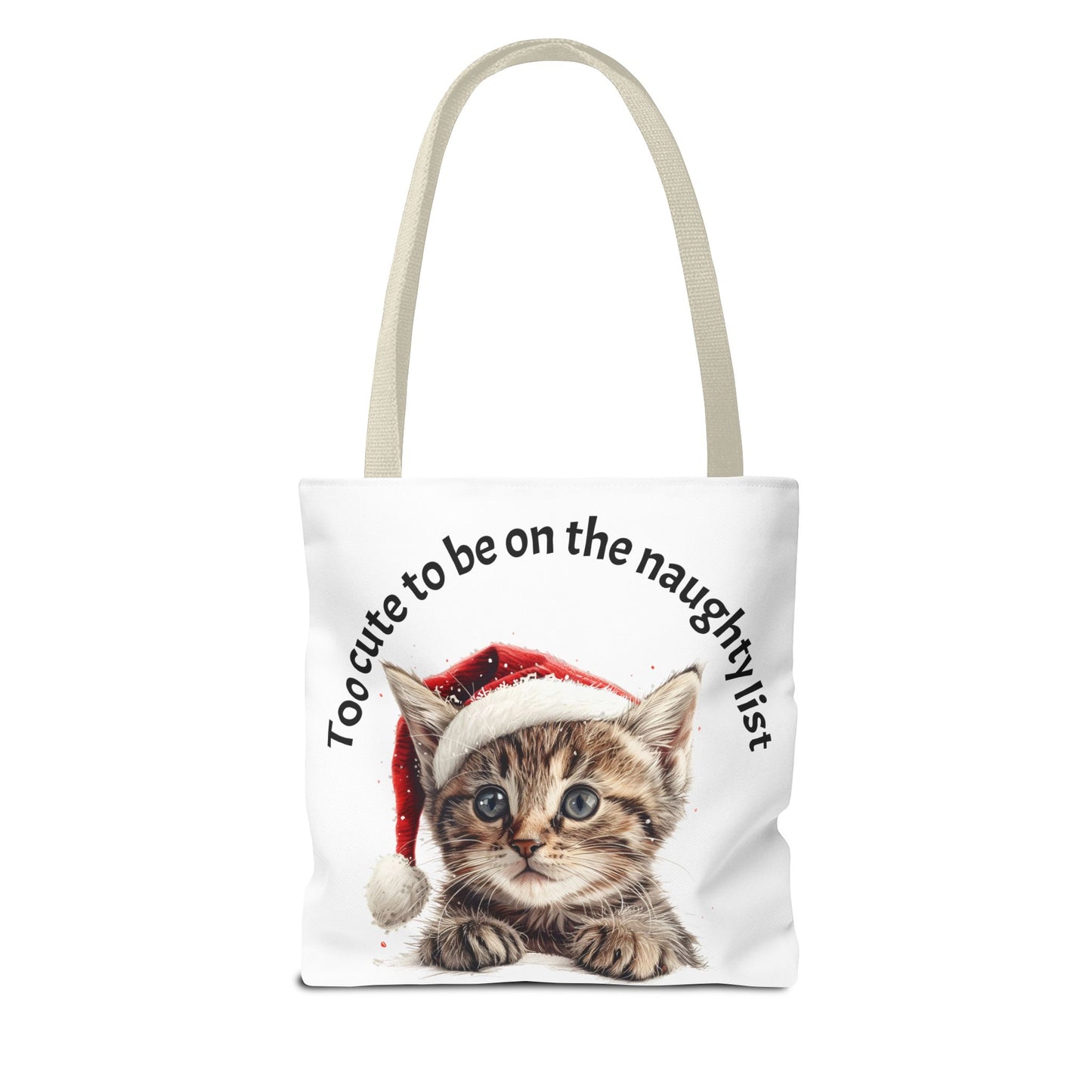 Cat Tote Bag Too cute to be on the naughty list