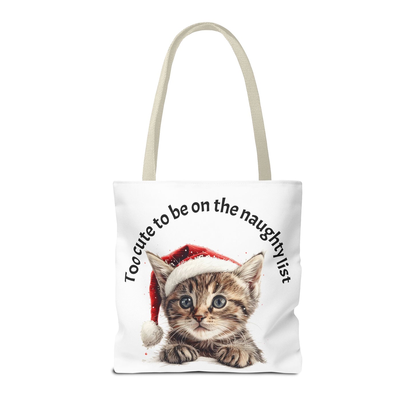 Cat Tote Bag Too cute to be on the naughty list