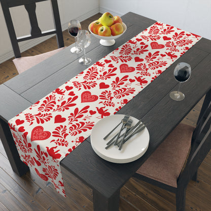 Valentine Table Runner, Romantic Table Runner, Romantic Dinner, Table Decor, House Decor, Housewarming Gift, Polyester, Cotton