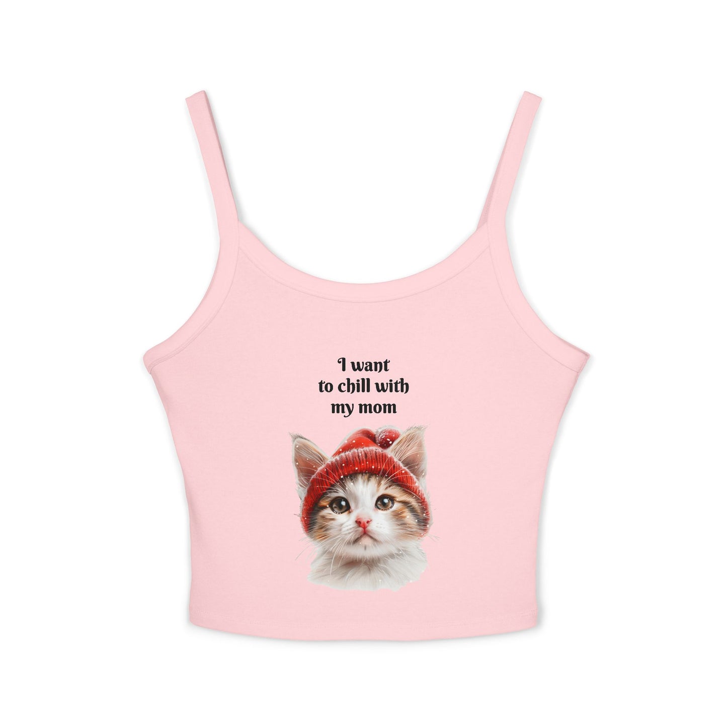 Women's Spaghetti Strap Tank Top Cat Chilling